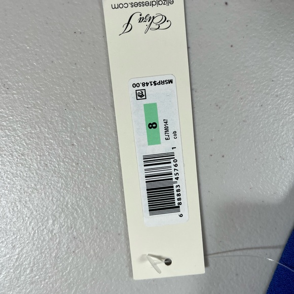 Eliza J Royal Blue sheath ruffled hem V-Neck Mini cocktail Dress, NWT, size 8 - Picture 16 of 17